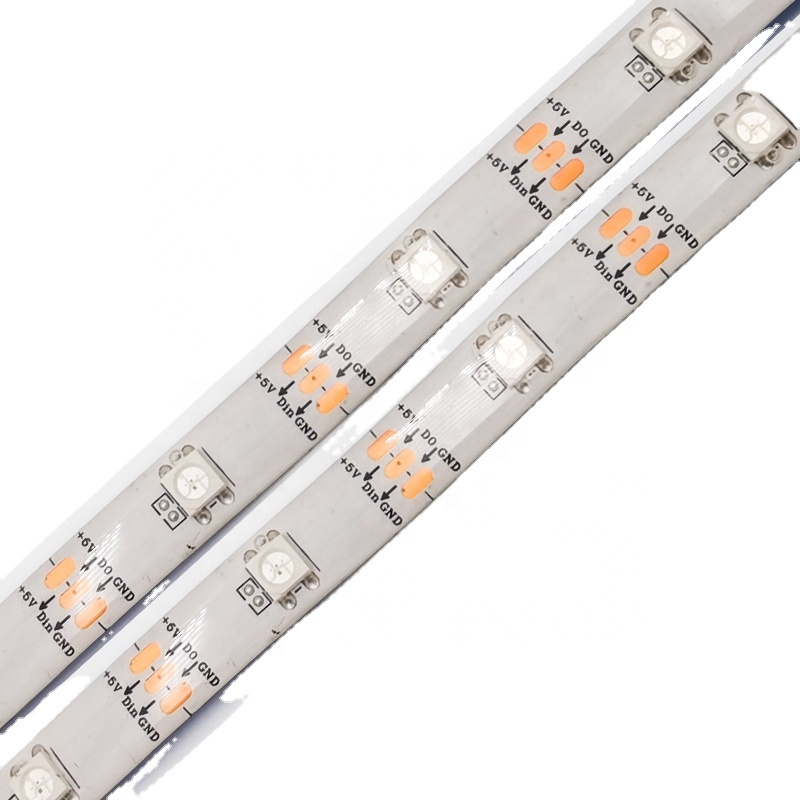 5V 5050 RGB LED Light Strip 30 LEDs Flexible Addressable Smart Strip with App Control PCB Magic Pixel WS2812