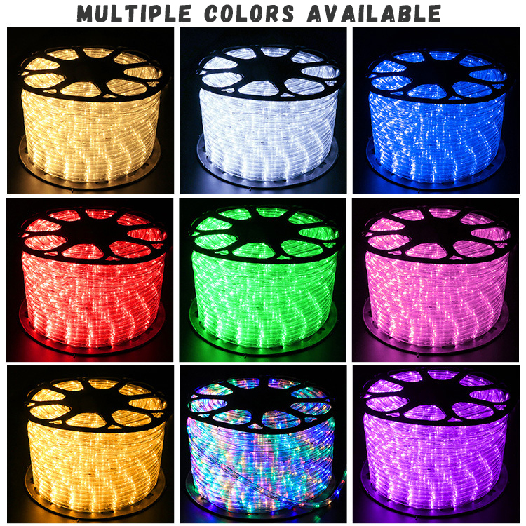 360-Degree Waterproof LED Strip Light 5m Rainbow Tube Rope Christmas Garden Decor Multiple Colors 12V Input Voltage 100m Length