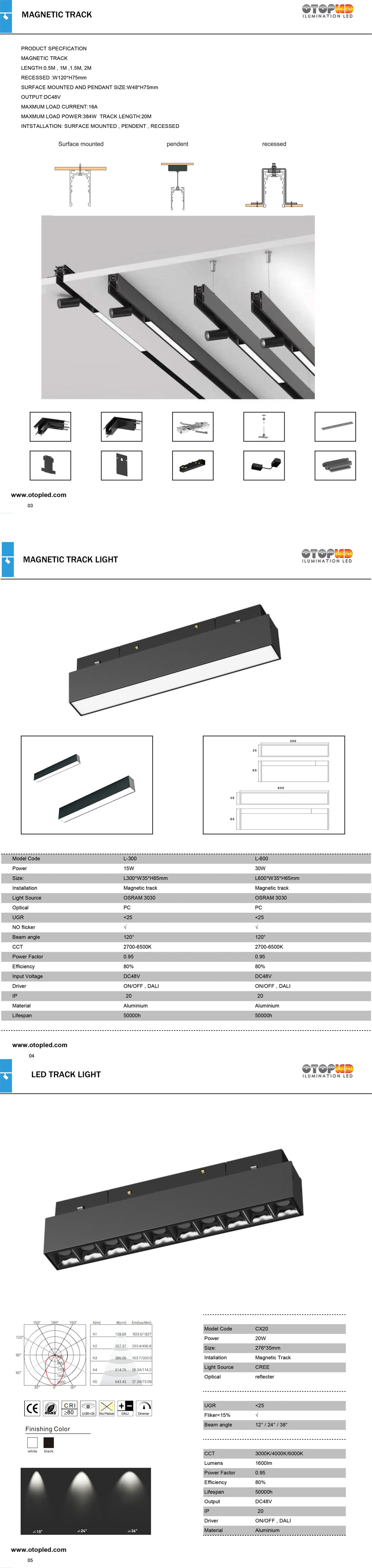 L-300 Linear Track Lighting Magnetic Led Track Lights 15w