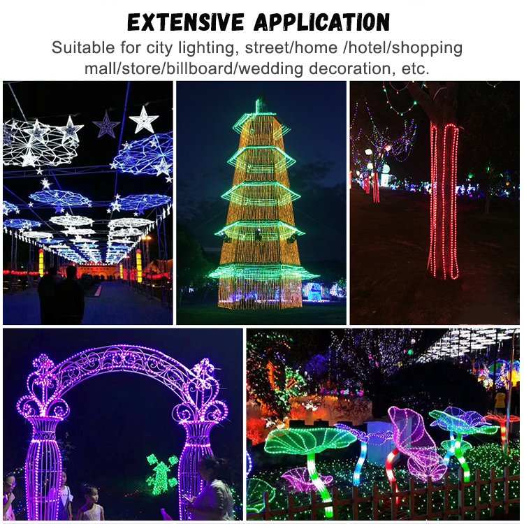 360-Degree Waterproof LED Strip Light 5m Rainbow Tube Rope Christmas Garden Decor Multiple Colors 12V Input Voltage 100m Length
