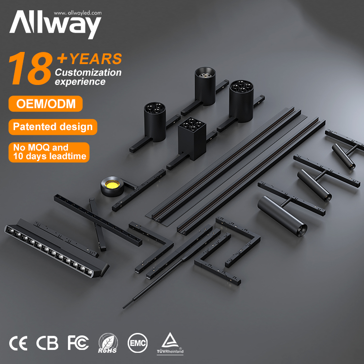 Dali Zigbee Dimmable Allway Track Light System Adjustable DALI Driver Dimmable Aluminum Housing Magnetic Led Track Spot Light