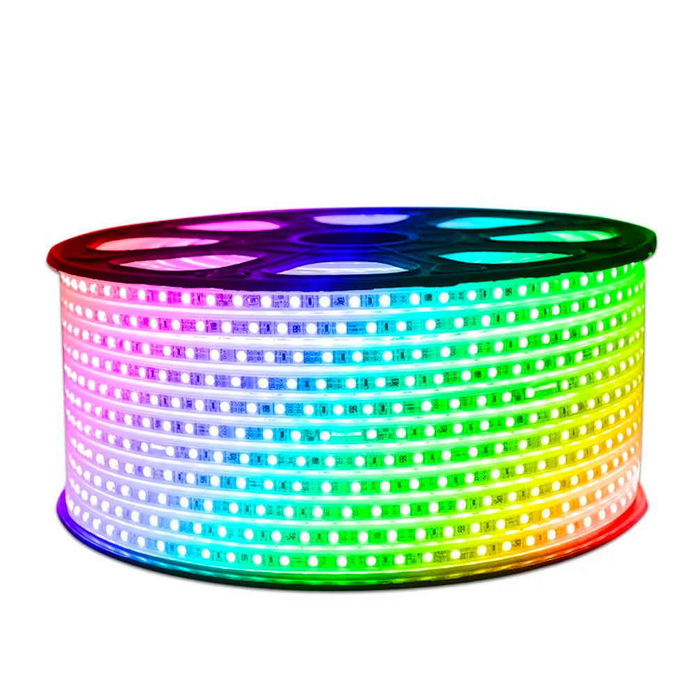 220V Waterproof RGB LED Strip 5050 SMD LED Smart Strip Lights Remote Controlled LED Strip Lights Work with Remote IP65