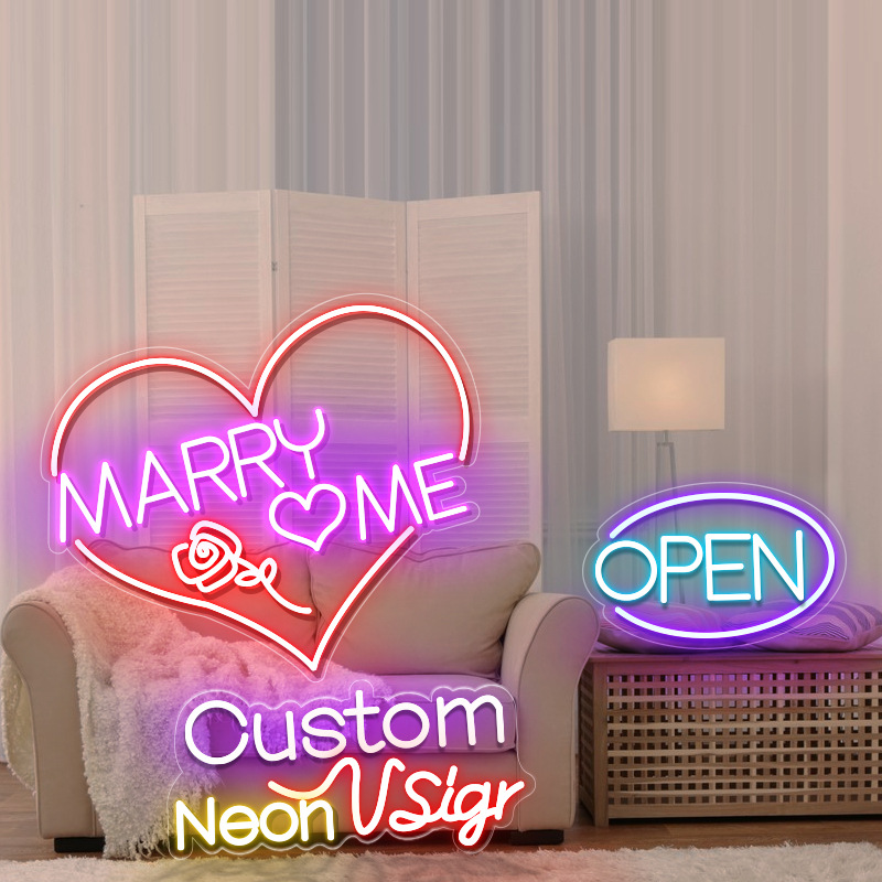 Custom Led Advertising Open Neon Sign Custom Flex Diy Neon Light Signs Custom Neon Sign for Wedding Bar