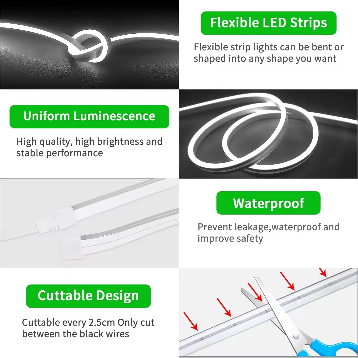 Hot Sale 5M 10M Ip67 RGB Rgbic Silicone Neon Led Strip Light 24V Flexible Soft Led Neon Flex