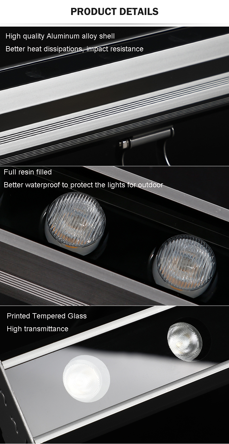 Aluminum IP66 Waterproof 80W LED Wall Washer Light Distribution