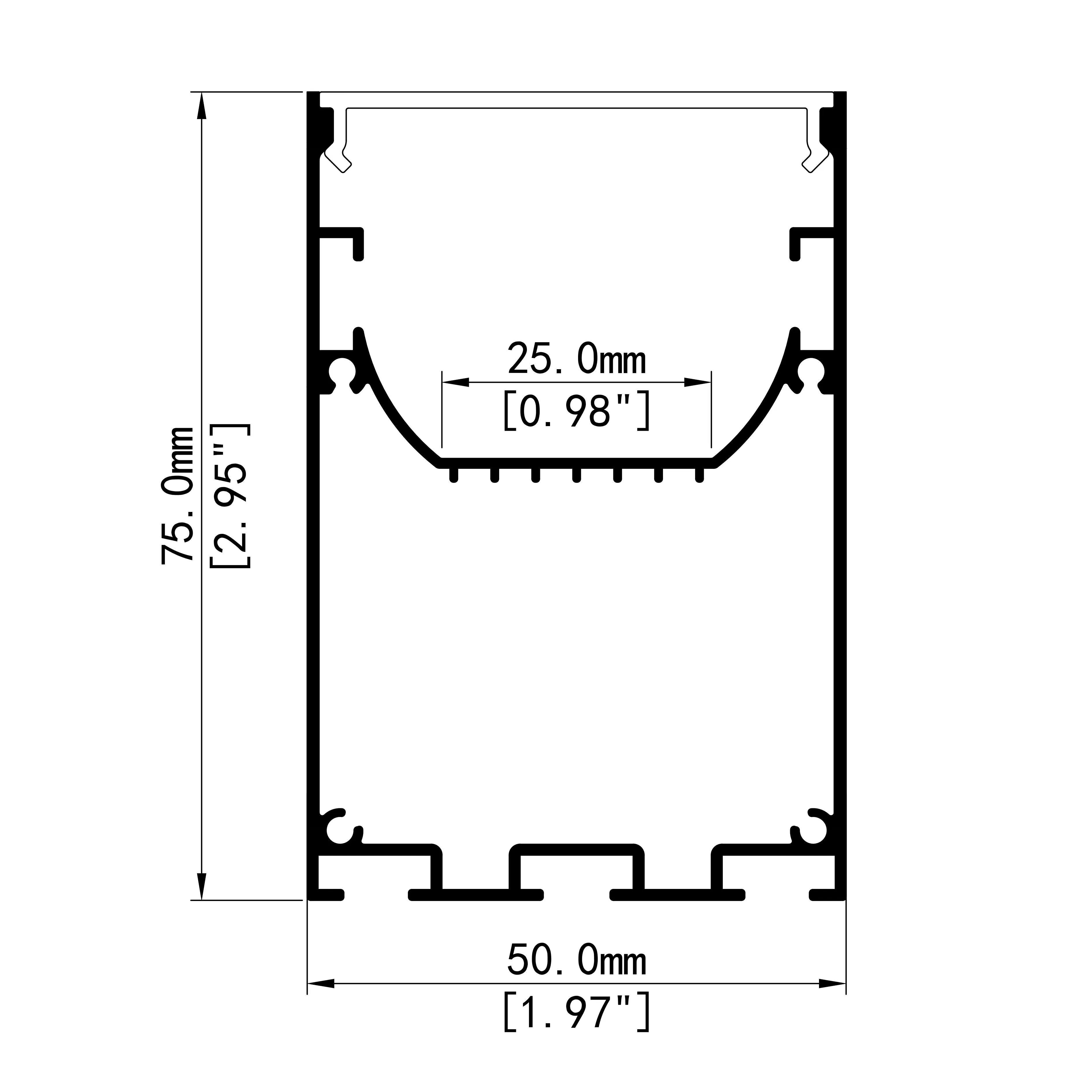 Tw5075 Bespoken Shape Size Minimalist Office Studio Illumination Sleek Rectangular LED Pendant Light