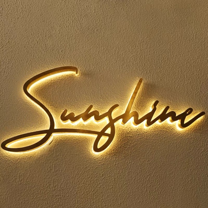 Best Selling Customizable Transparent 3D LED Sign Board Indoor And Outdoor Backlit Letters For Advertising In Home Companies