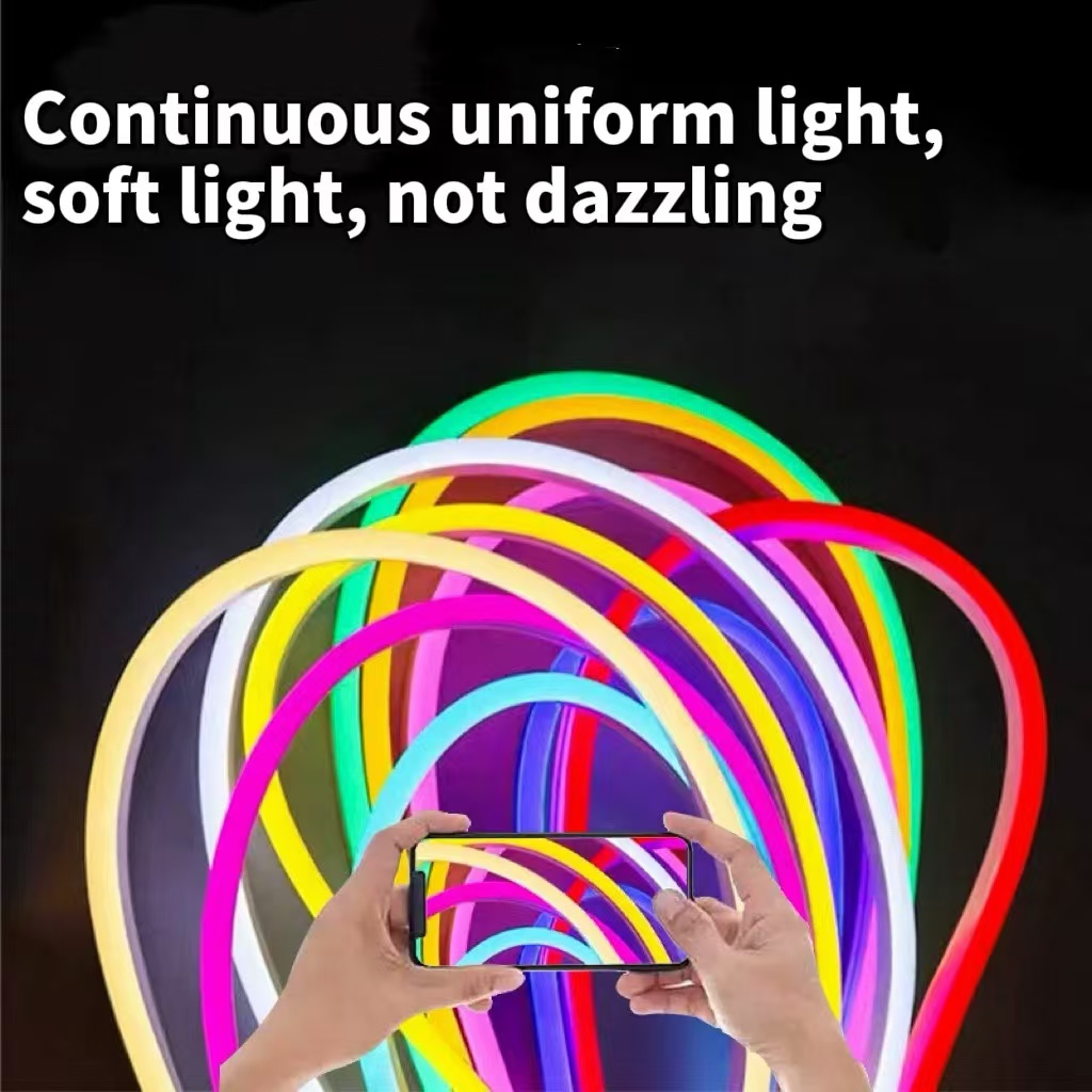 Factory Price 5 Meter Roll IP65 Waterproof Outdoor 12V 2835 LED Neon Rope Light Flexible Dimmable Garden Use