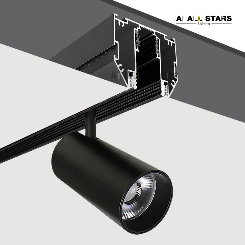 Russia Hot Sell DC48V Track Light New Design Magnetic Track Rail Tension Fabric LED Aluminum Profile for Stretch Ceilings