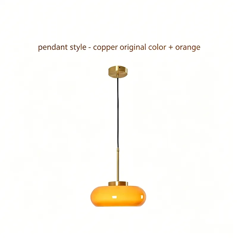 MID-Century Modern Bauhaus Adjustable Opaline Milk Orange Glass Ball Pendant Light for Nordic Home Decor Room Tour D8099