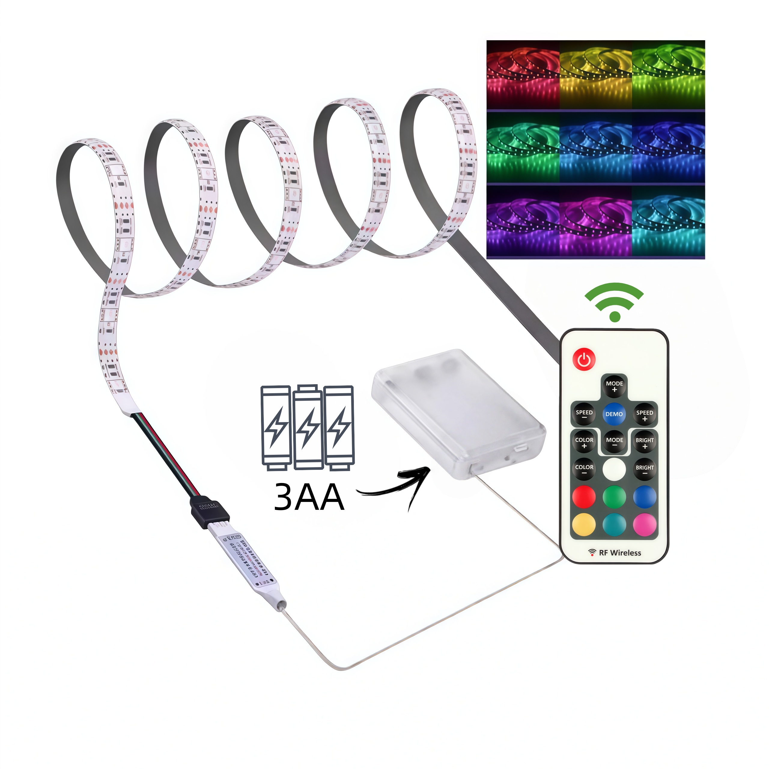 0.1m to 10 Meters 5v Leds Lights 5050 RGB Led Strip Waterproof with Remote Control Colorful Intelligent Light
