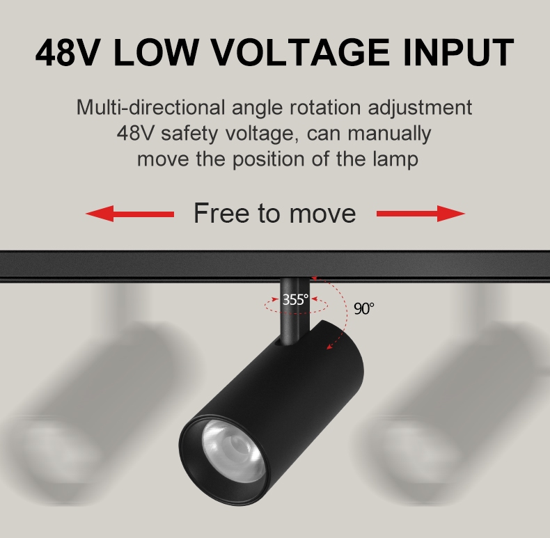 15W Dali Dimmable 2700k-5700k Cct Tunable 15/24/36/60 Degrees Lens Or Reflector 48VDC Magnetic Led Track Spotlight