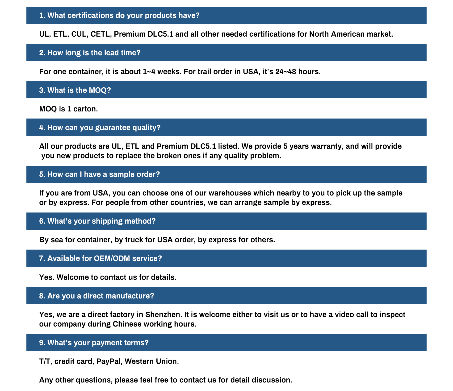 FAQ Support