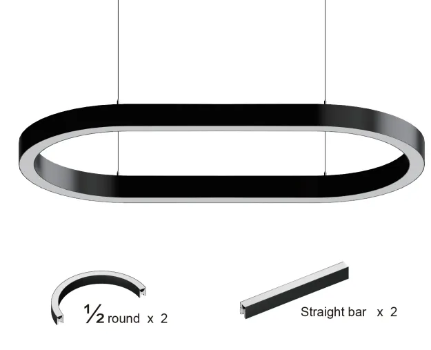 Round Ring LED Chandelier Light Commercial Hotel Hanging Lamp Modern Decorative Lighting Circular Pendant Lights