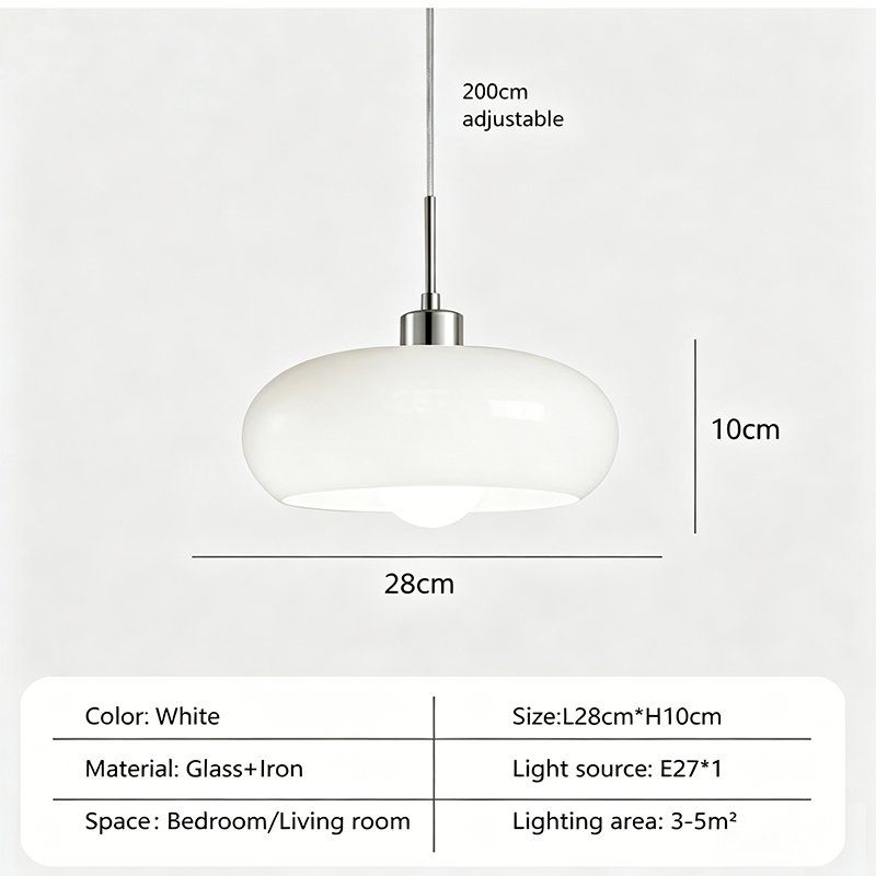 MID-Century Modern Bauhaus Adjustable Opaline Milk Orange Glass Ball Pendant Light for Nordic Home Decor Room Tour D8099