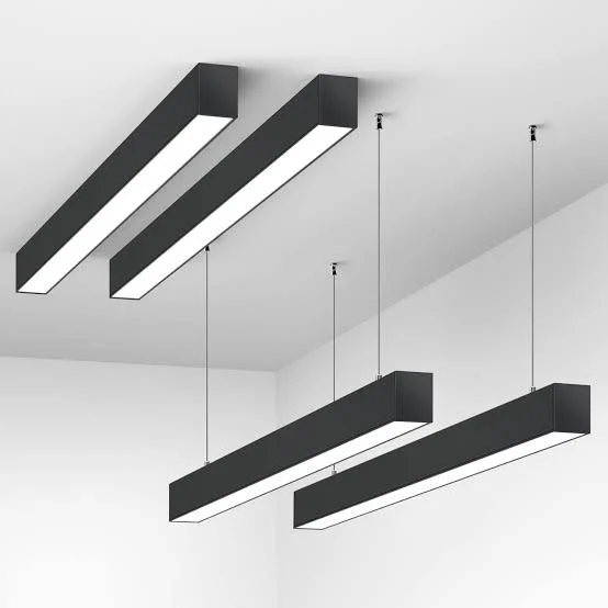 4Ft 8FT LED Linear Pendant Light 3500/4000/5000/5700/6500K Linkable Fixtures With Backlight For Workshop Office Barber Shop