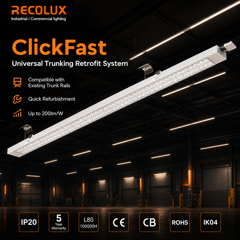 ClickFast LED Retrofit Kit For Existing Trunking Rails 5ft 7ft Aluminium Linear Light Manufacturer