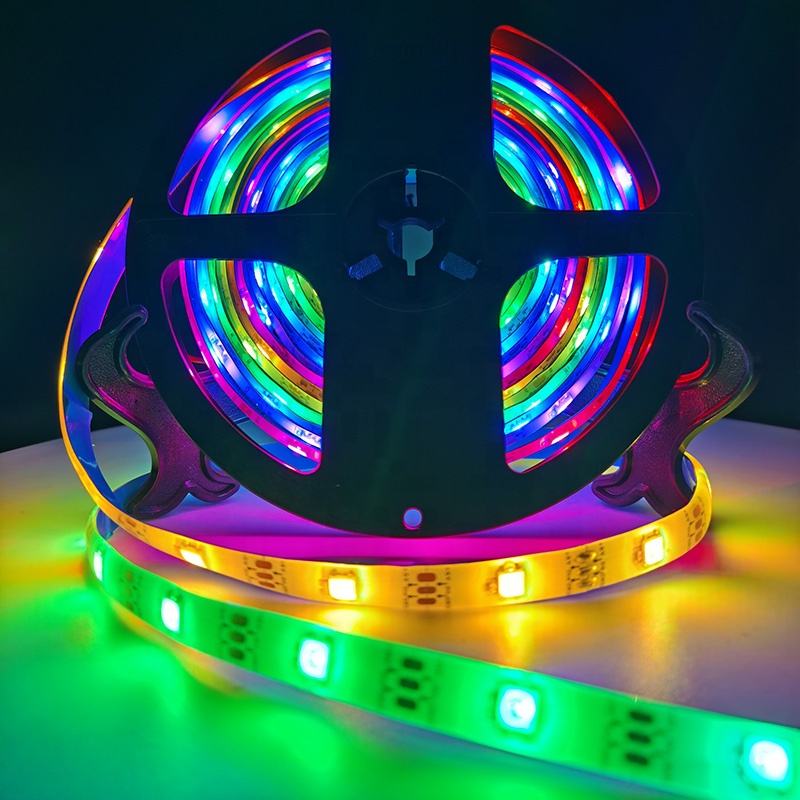 5V 5050 RGB LED Light Strip 30 LEDs Flexible Addressable Smart Strip with App Control PCB Magic Pixel WS2812