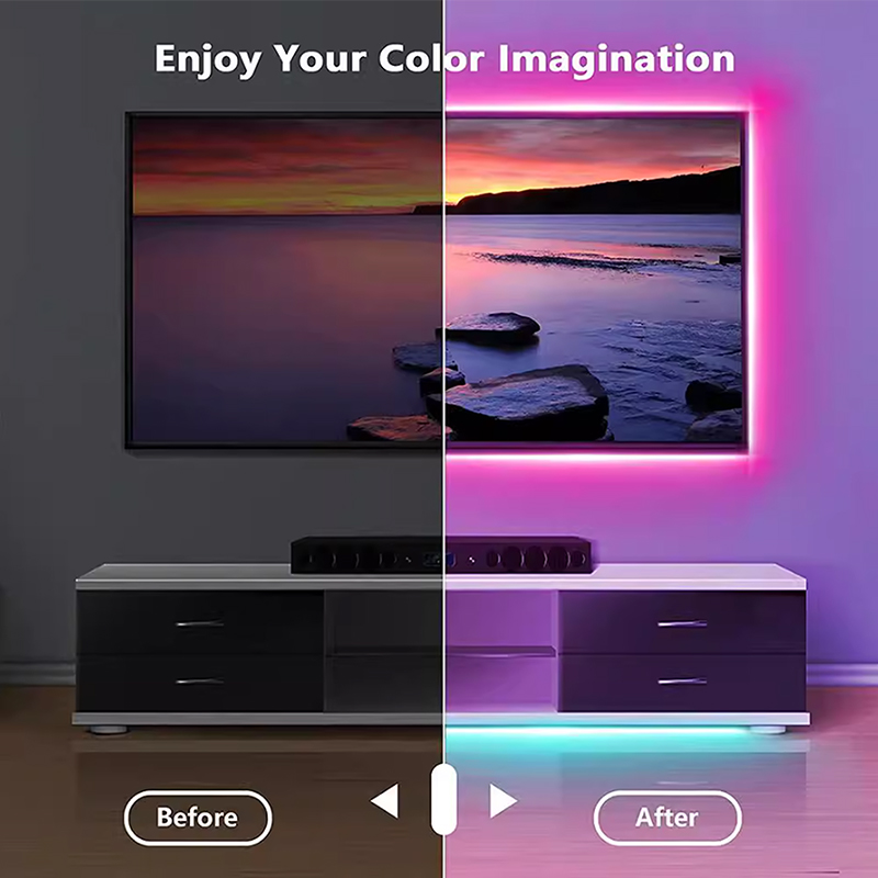 5V 5050 LED Strip Lights RGB 12/30/60LEDs/m Wireless 44key Remote Control Landscape Residence Room Decoration RGB Light