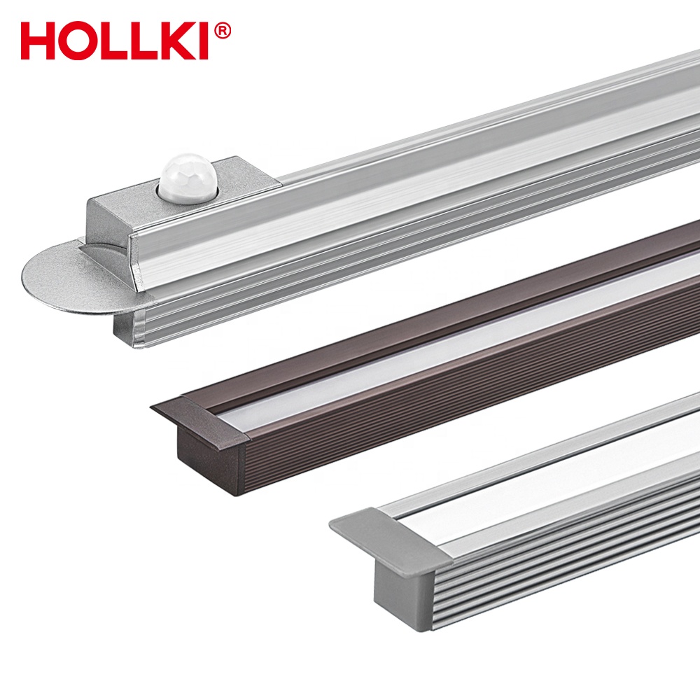 Ultra-Thin DC12V Aluminum Recessed Kitchen Cabinet Wardrobe Closet Cabinet Lights With Sensor Switch