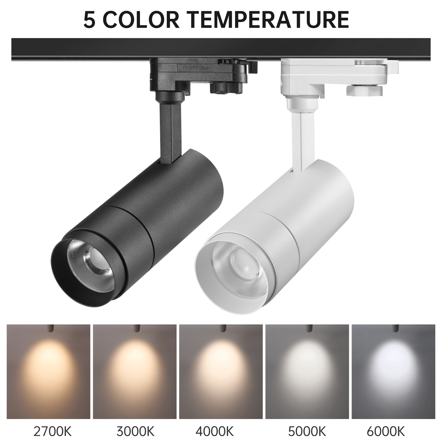 Modern Black White Aluminum LED Track Light 10W 15W 20W 30W 35W High Lumen Dimmable High CRI 90 For Supermarket Shelves