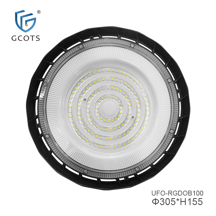 IP65 Waterproof 100W High Bay Light 6000K 120LM/W Aluminum Die Casting UFO LED Warehouse Lighting
