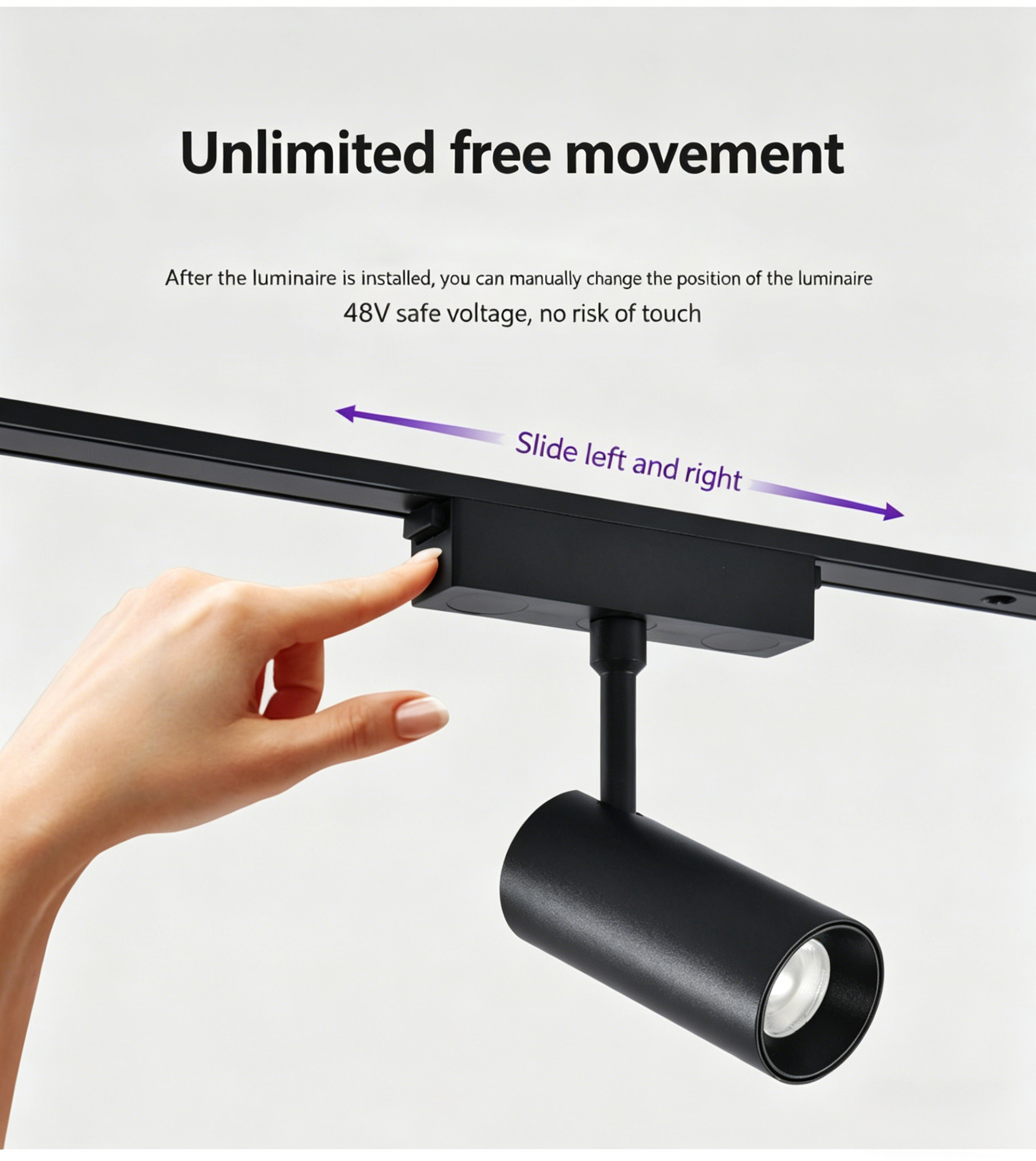 LED Home Decoration Living Room No Main Light Design Ultra-thin Surface-mounted Magnetic Track Light No Grooving Required Lights