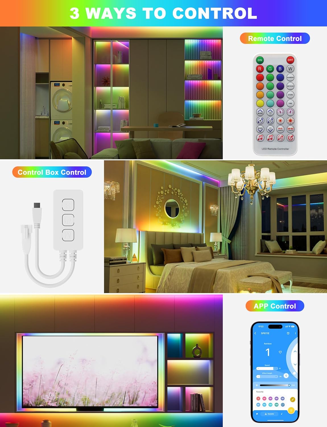 RGBcct Cob Led Strip 320 Set Addressable Running Water Flow,free Cutled Lights, App Control 12V 24V