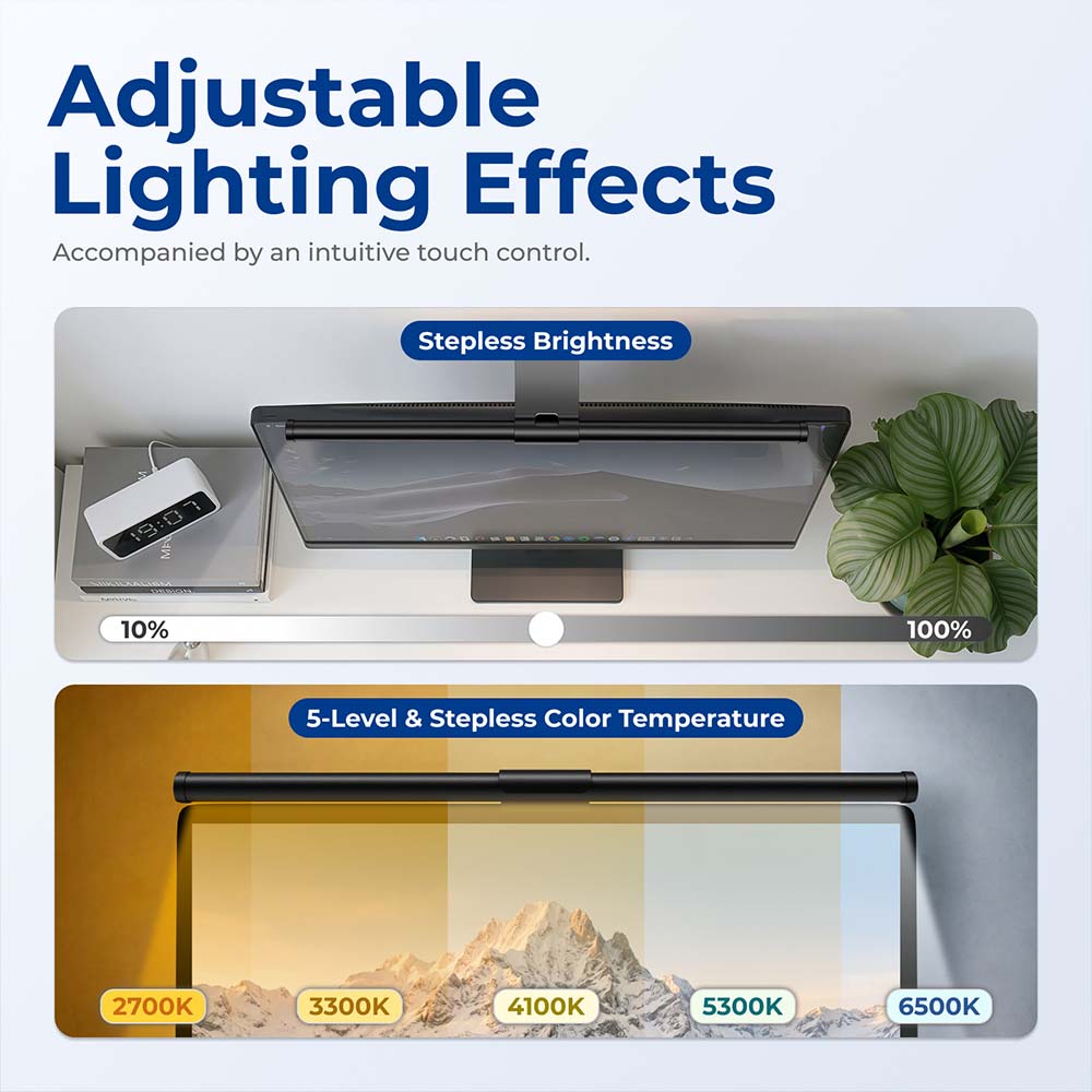 Hanging Monitor Light Bar Desk Screen Lamp With Touch And Wireless Remote Control For Flat Curved LED Screen Lights Eye Protect