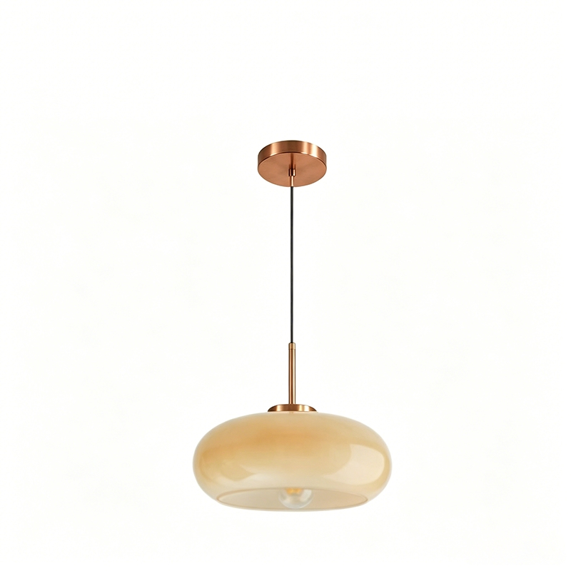 MID-Century Modern Bauhaus Adjustable Opaline Milk Orange Glass Ball Pendant Light for Nordic Home Decor Room Tour D8099