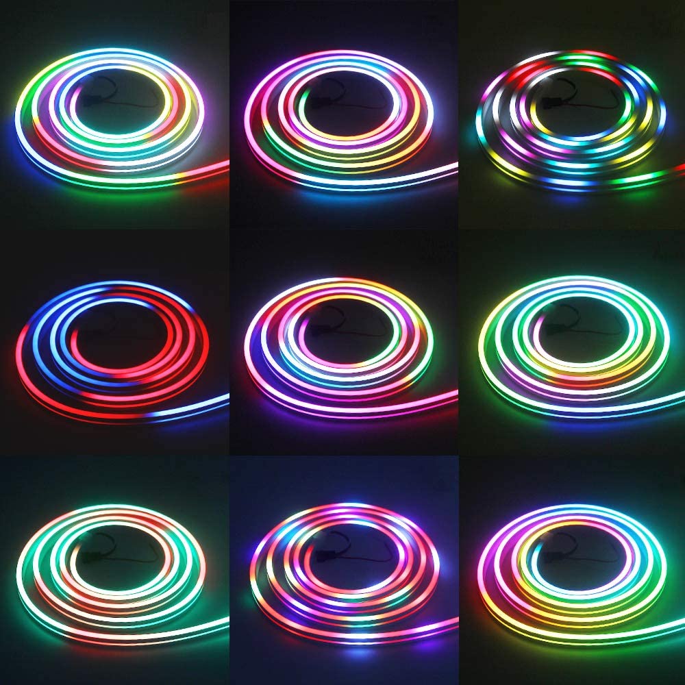 Addressable DMX Led Neon Flex Signs Rope Full Color 12V 24V 6mm 8mm Led Flex Neon Digital 96Leds Neon Tube For Decoration