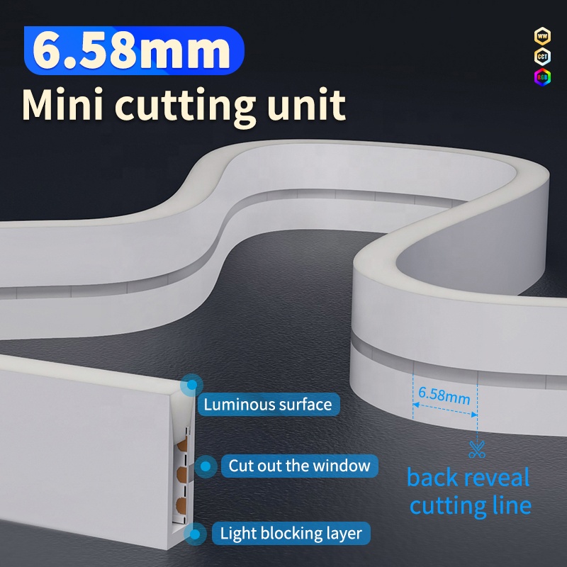 Super Thin Linear Light 24V Arbitrary Cutting Led Neon Strip Flexible Cabinet Light Recessed Furniture Light Led Strip