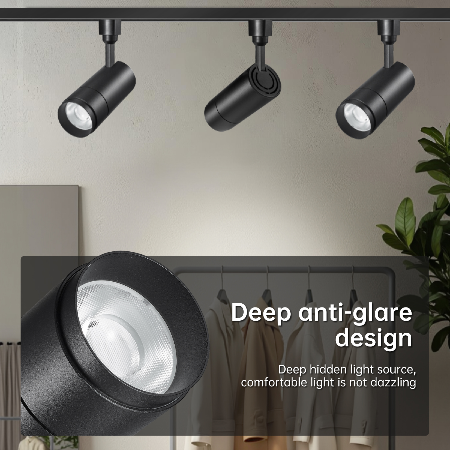 Modern Black White Aluminum LED Track Light 10W 15W 20W 30W 35W High Lumen Dimmable High CRI 90 For Supermarket Shelves