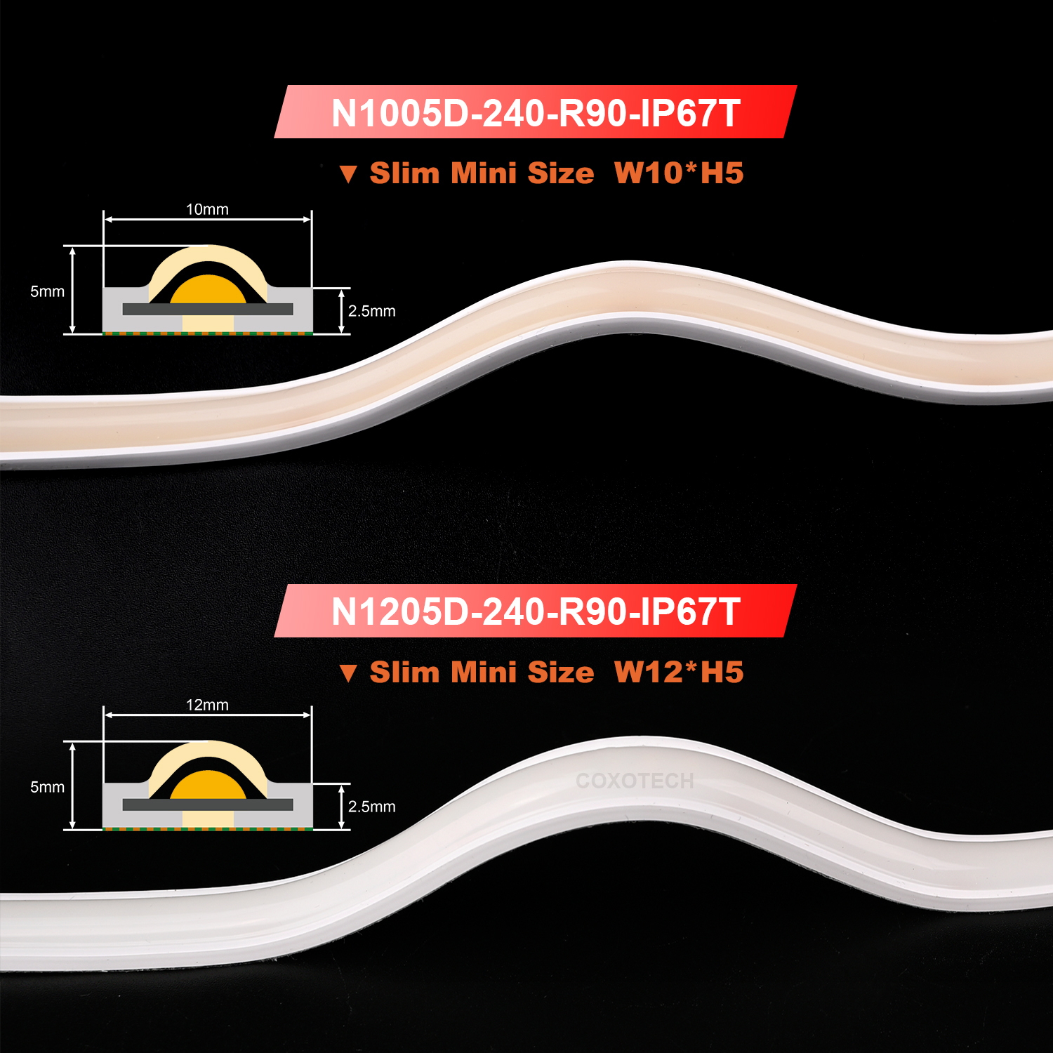 Super Slim And Dot Free Neon Rope Light IP67 Waterproof High Brightness For Party Wedding Holiday Festival And Event Decoration