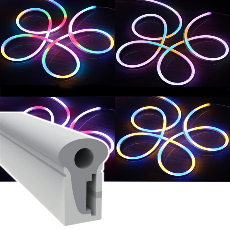 Flex RGBW Neon Light Highlight Architectural 24V Color Changing Flexible Silicone Tube Milky Globe Lenses Pixel Color Changing