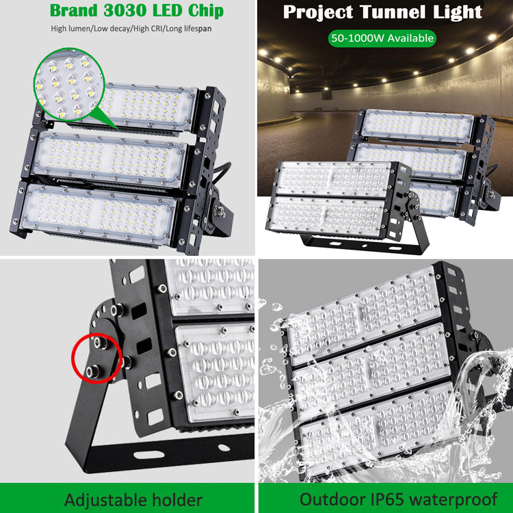 High Quality Super Bright Ip65 Waterproof Project Use 6000K 50w 100w 150w 200w 300w Stadium Tunnel Light Led Flood Light