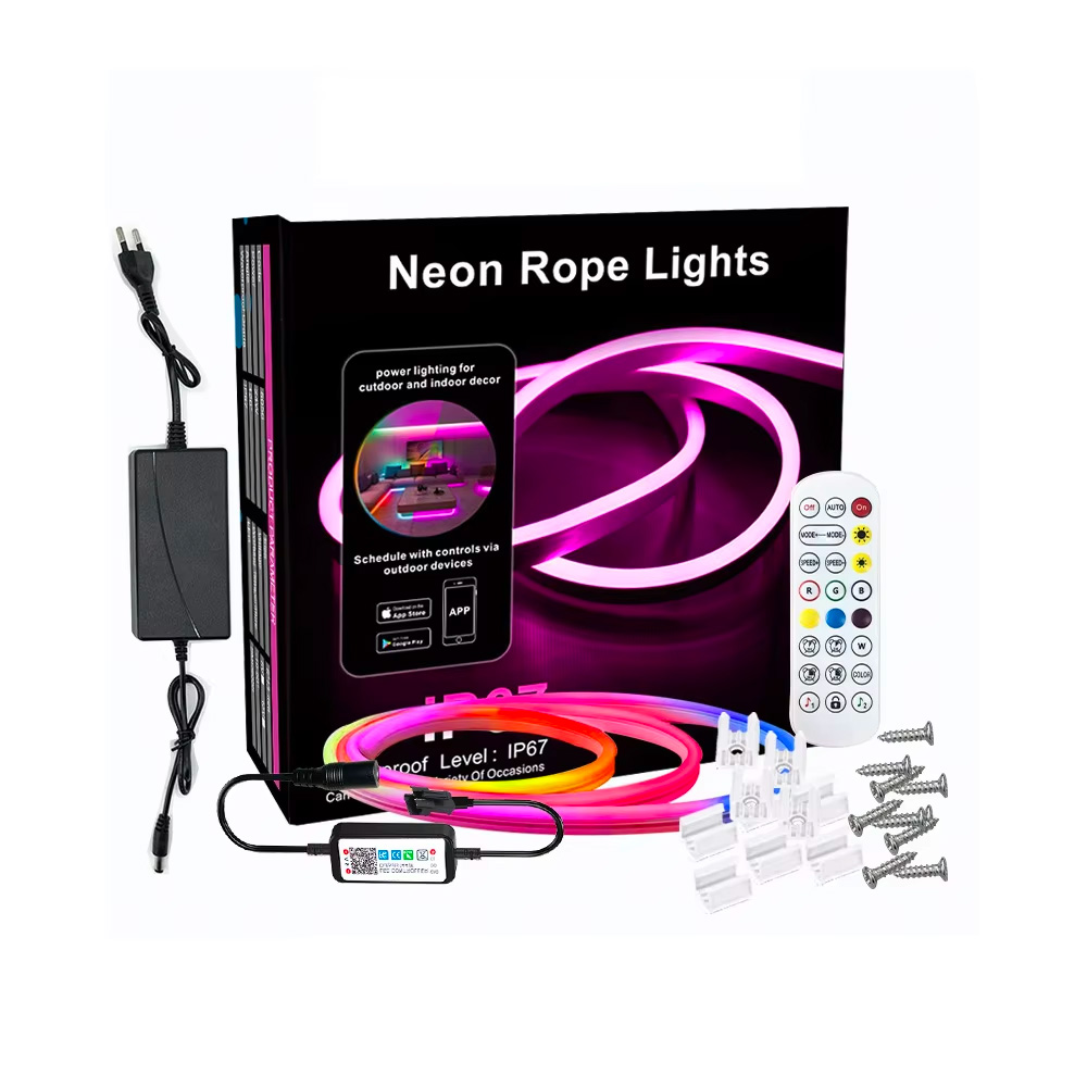 RGB Dream Color Chasing LED Neon Strip Light Smart App WiFi Control 12V/24V Addressable RGBIC PVC Lamp 5m Flex Modern