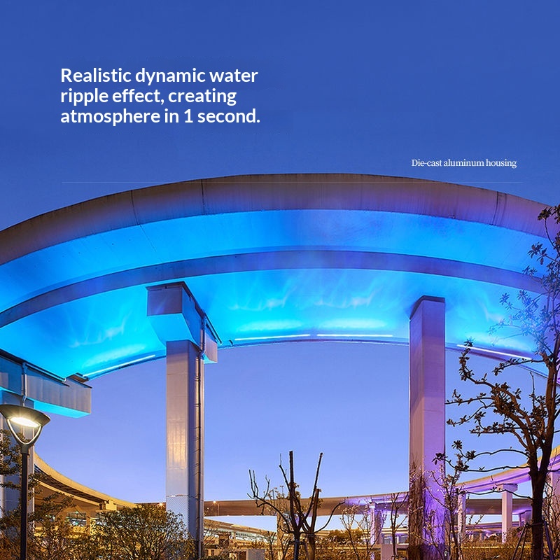 3D Dynamic Water Ripple Outdoor Waterproof RGB LED Wall Washer Light with IP65 Rating for Exterior Wall and Floor Ambiance Strip