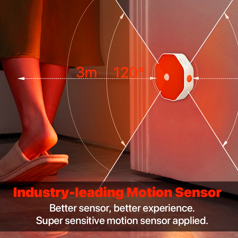 Modern Motion Sensor Switch 660nm Red LED Night Light for Bedroom Cabinet Lights