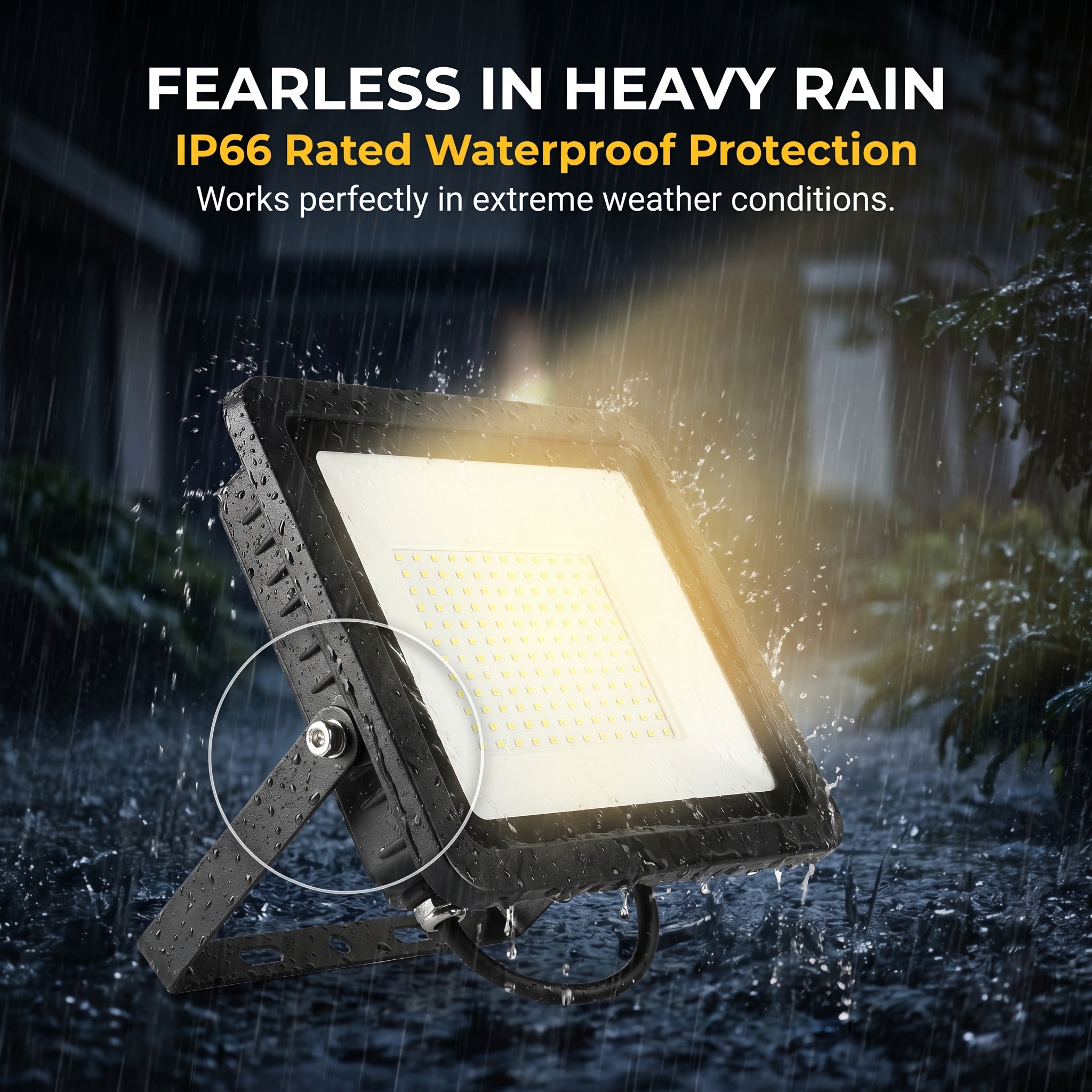 Stock Corrosion Resistant Heavy Duty 150W Industrial Flood Light IP65 Rated RoHS Certified High CRI 90 for Stadiums Warehouse