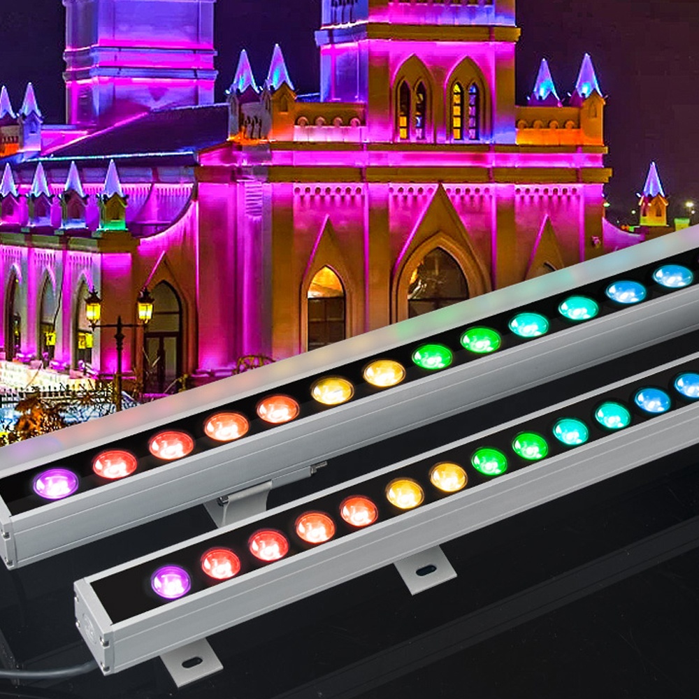 36W IP65 RGB Linear Wall Washer DMX512 Waterproof LED for Architectural Facade Landscape Lighting