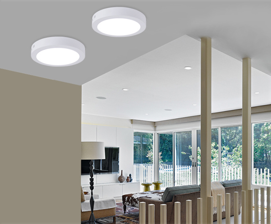 Best Prices Led Panel Light 2 Warranty 12w 18W 24W 40W Led Slim Panel Light Surface Mount Led Round Panel Light Plastic Housing