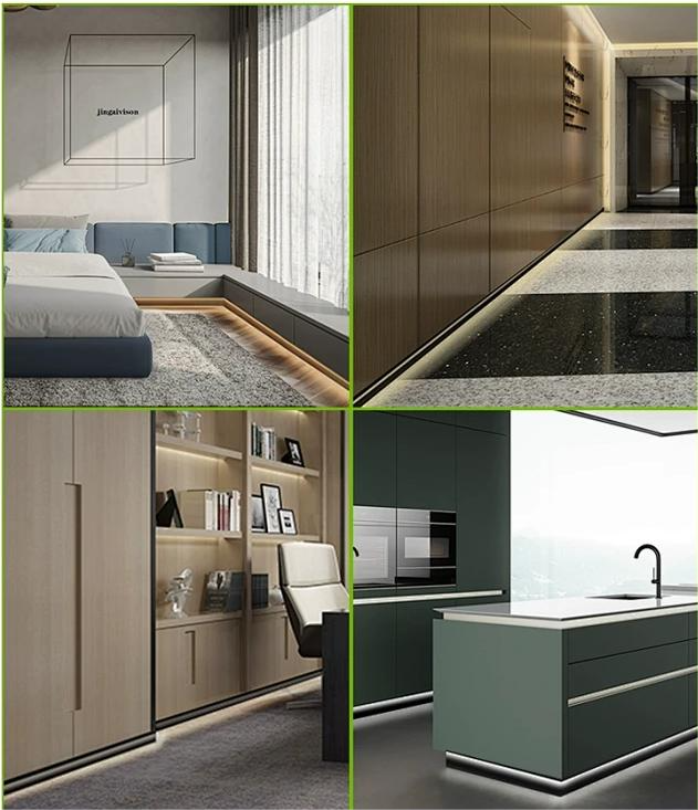 Radius LED Aluminum Skirting Board Recessed Linear Lighting With Light Channel Baseboard Trim