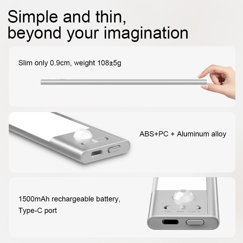 Smart LED Wireless Magnetic Induction Lamp Human Body Motion Sensor Cabinet Light Wall Mounted with Premium Features