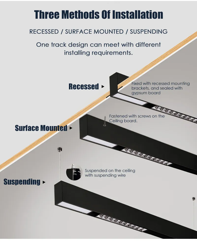 Adjustable 1/2/3m Magnetic LED Track Light - Aluminum Rail for Fabric Stretch Ceiling