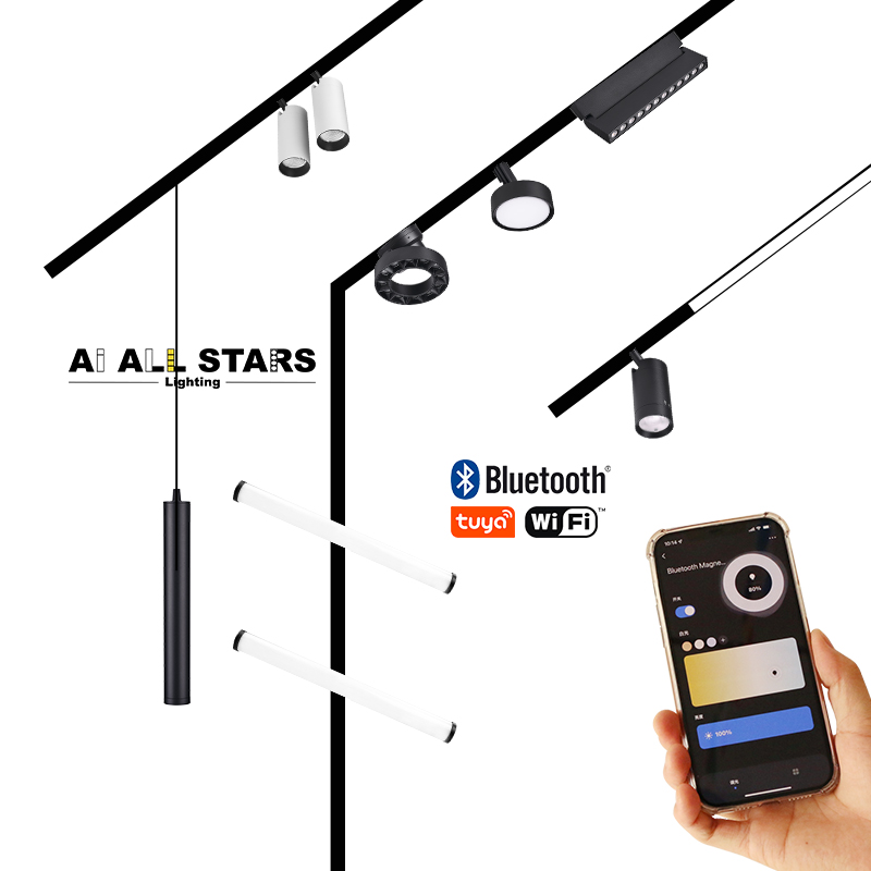 Commercial Magnet Track Lighting System Surface Recessed Rail Linear Lamp Tuya Magnetic Track Lights