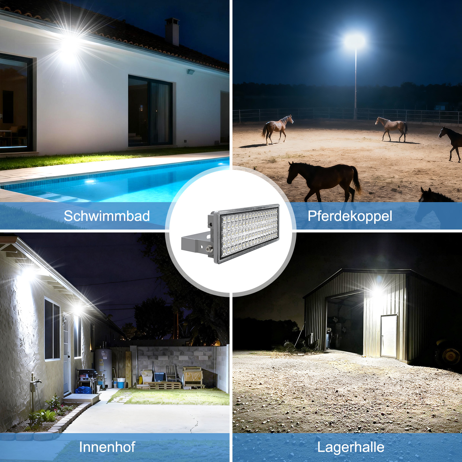 100W LED Flood Light 14000LM 6500K Cool White IP67 Waterproof Outdoor Floodlight 180&deg; Adjustable Bracket for Garden Garage Yard