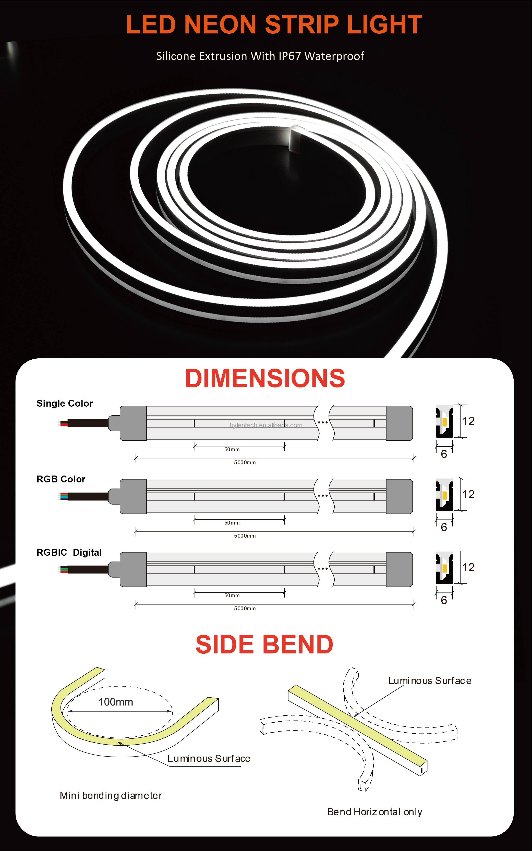 LED Neon Strip Light Detail