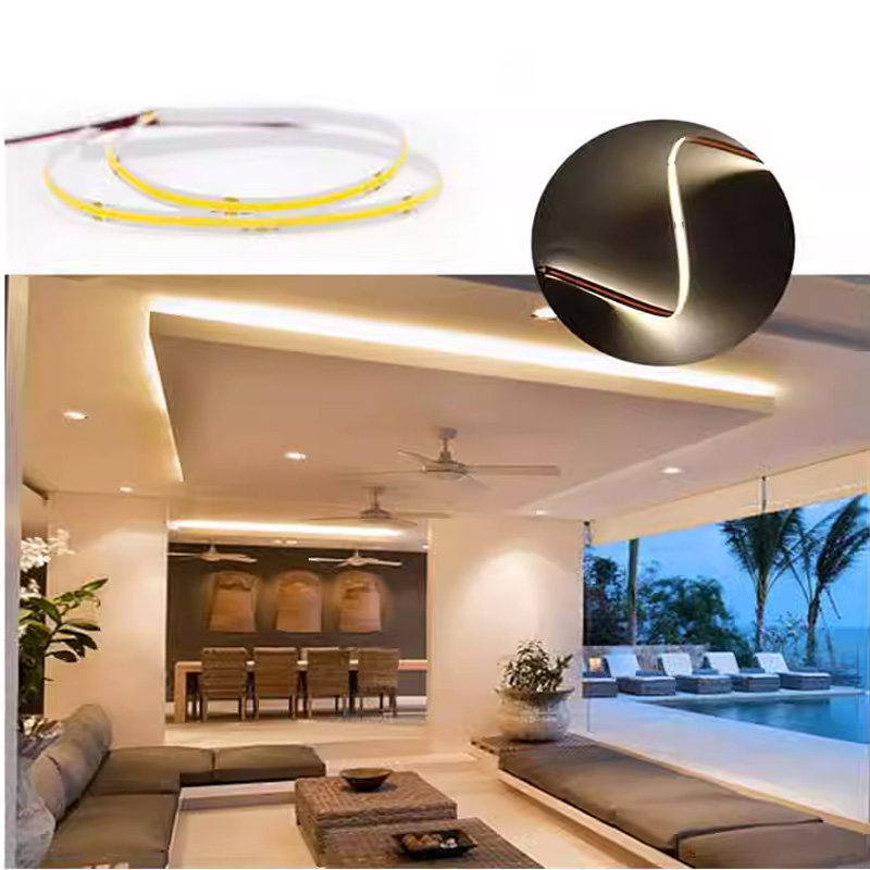 DC 12V COB LED Strip 320LEDs CRI90 Warm White IP20 8mm Flexible LED Strip Light 2700K Soft Warm White