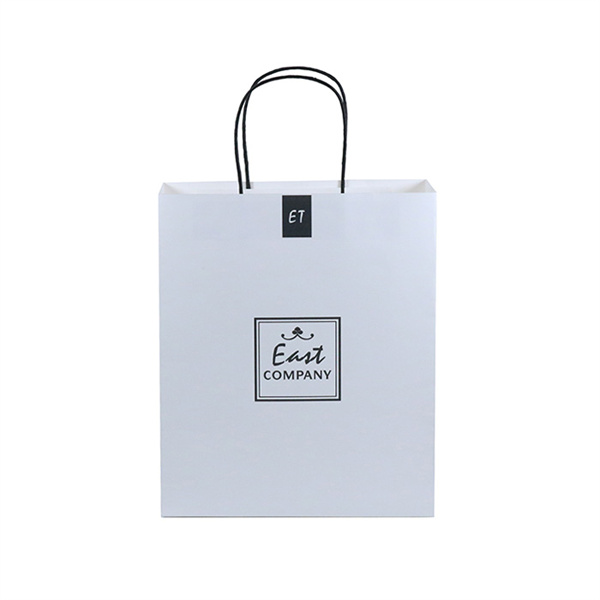 Customized Printing White Kraft Paper Bag with Twisted String Handle